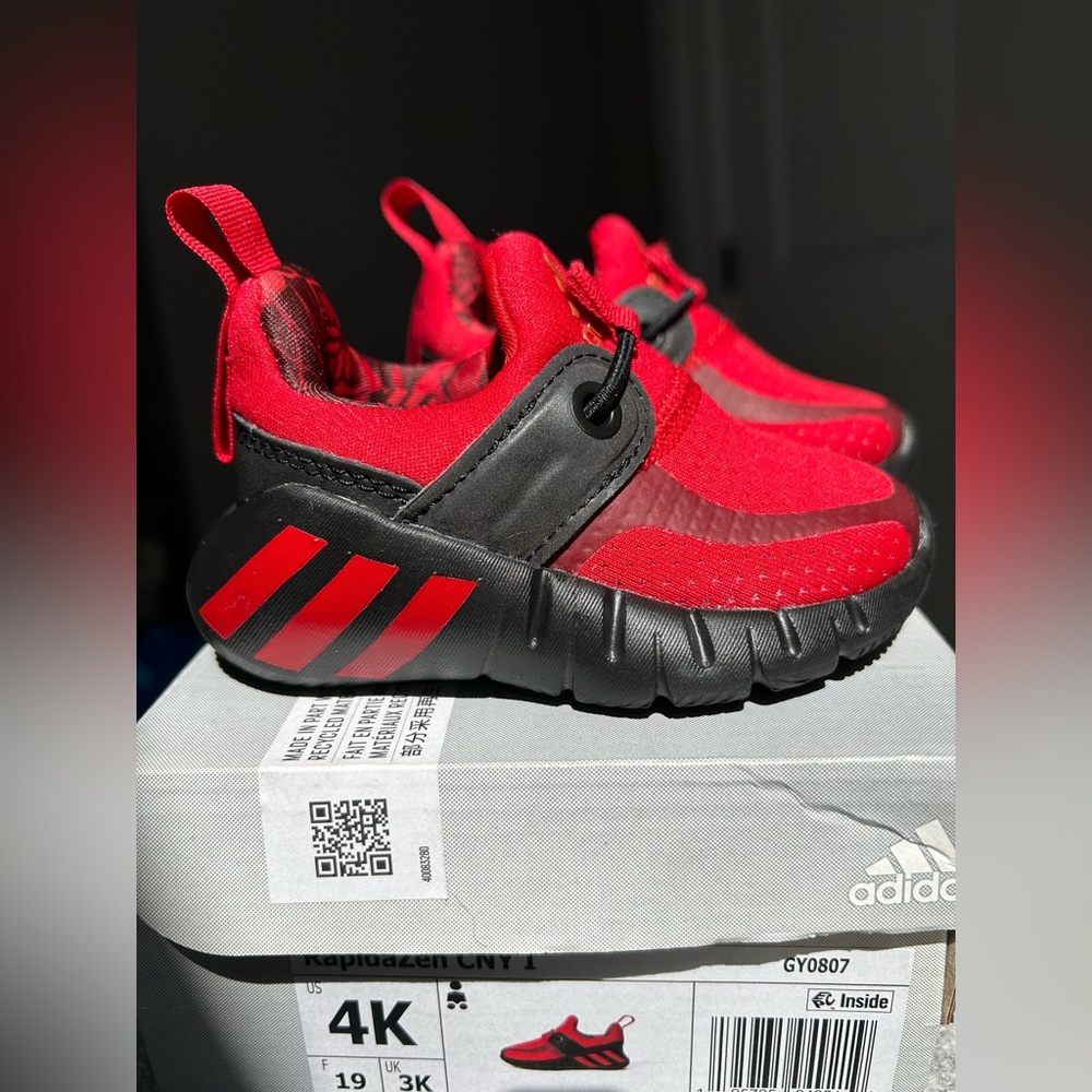 Toddler Adidas RapidaZen CNY 'Red/Black' Boys Infant Shoes GY0807 Size 4K new